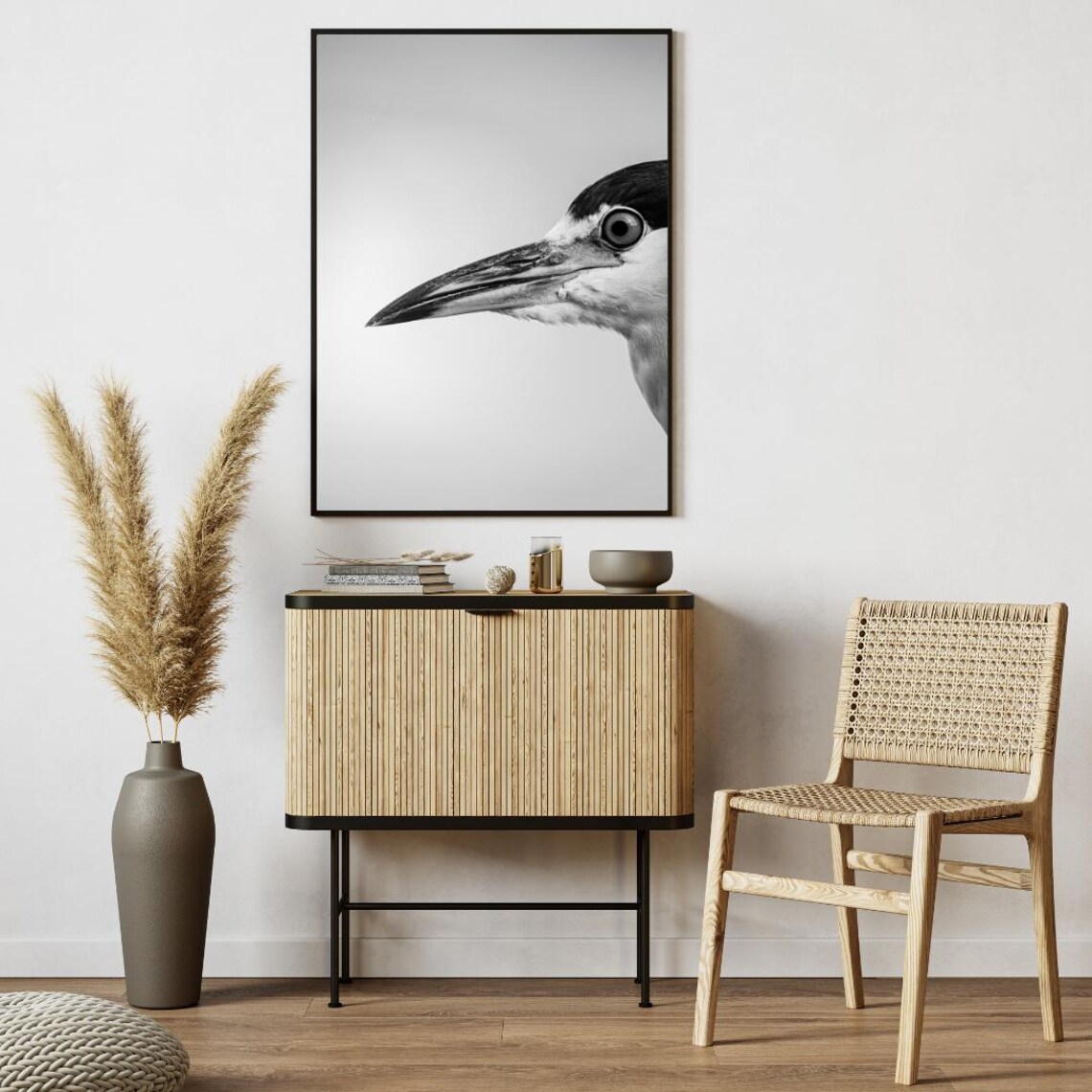 Graceful Heron Portrait, Minimalist Nature Photography - Image 5