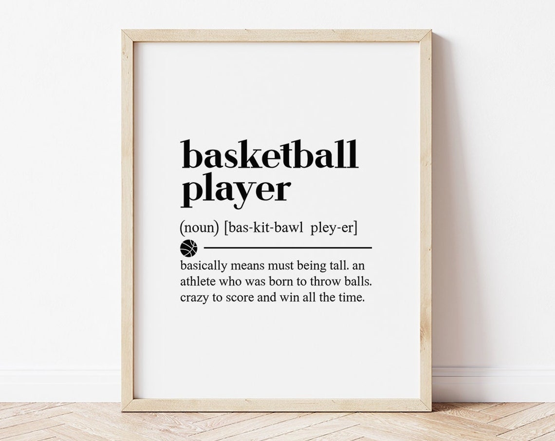 Basketball Player Dictionary Definition Funny Sports Fan Poster