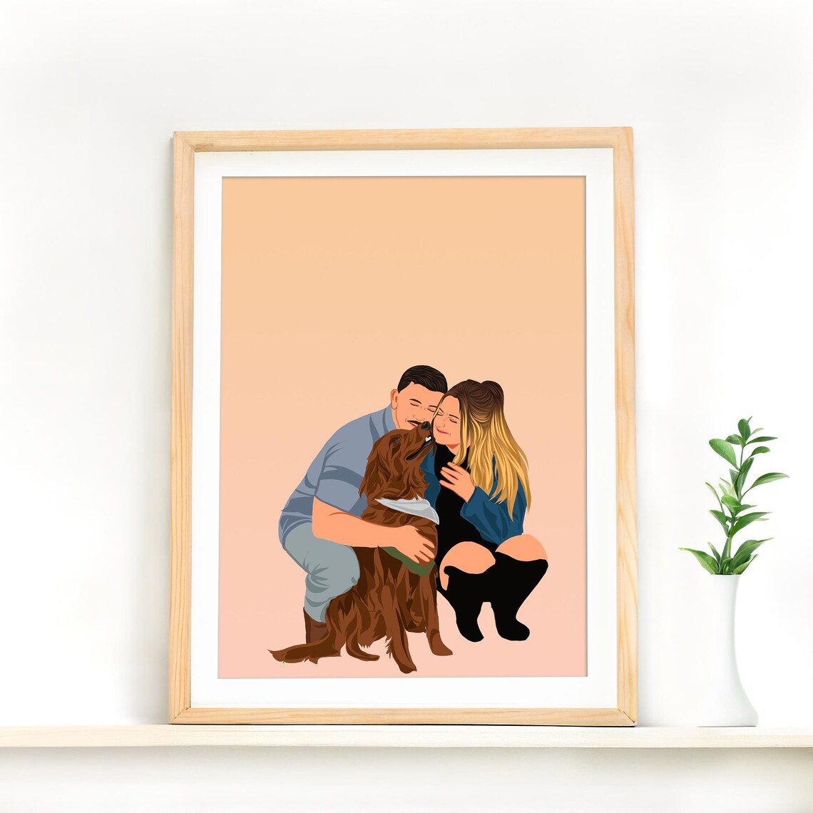 Custom Couple Painting, Personalized Engagement Gift - Image 2