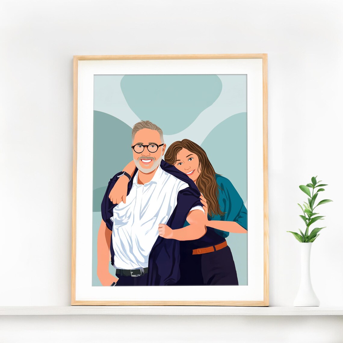 Custom Family Portrait Illustration, Fathers Day Gift - Image 2