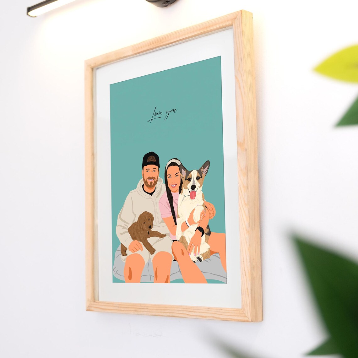 Custom Faceless Couple Portrait, Personalized Art Print - Image 2