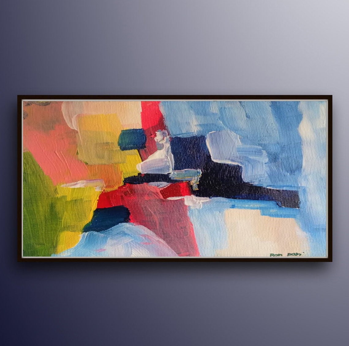 Color Block Red Blue Yellow Green Bold Geometric Modern Art Poster