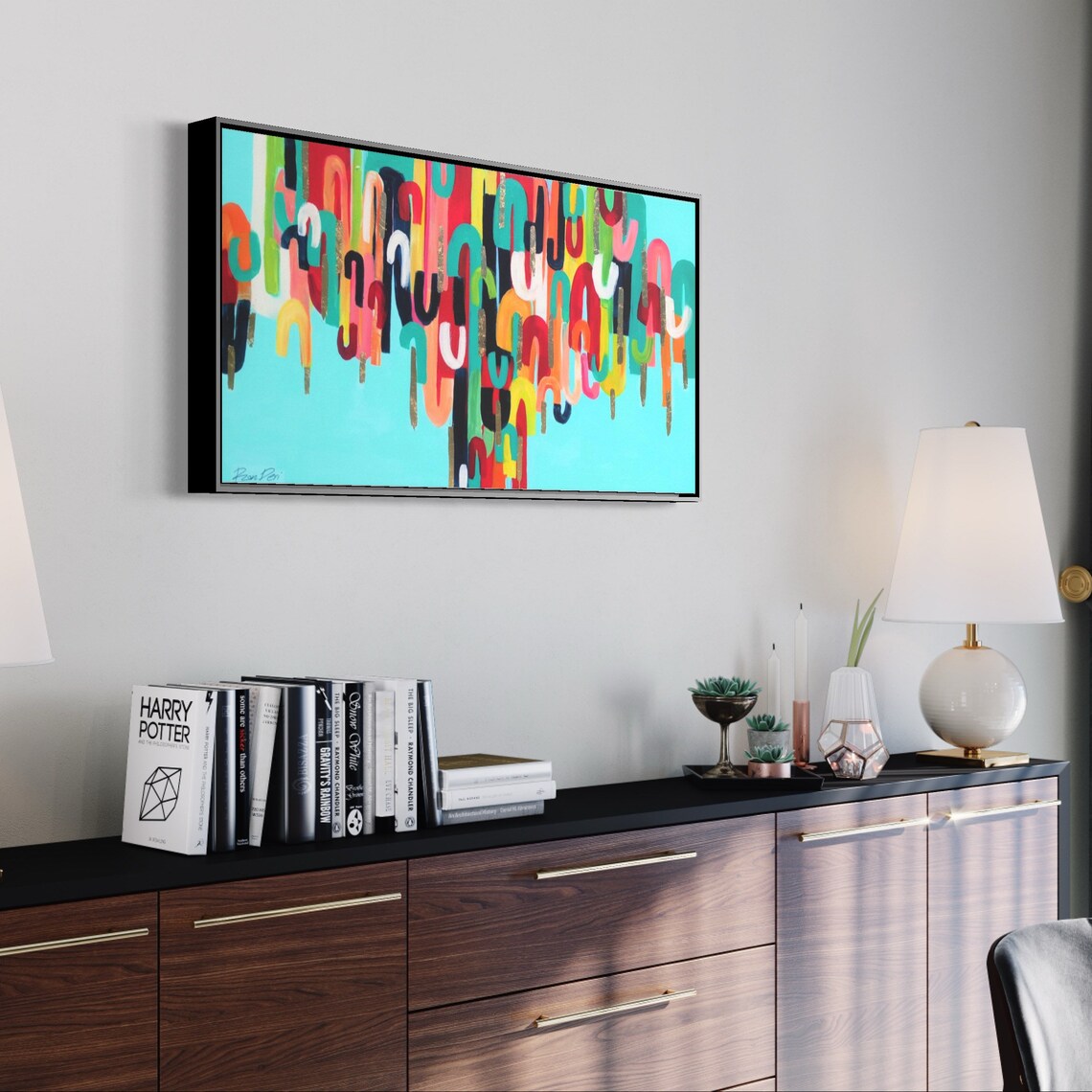 Rainbow Tree Painting, Modern Acrylic Art Print - Image 6