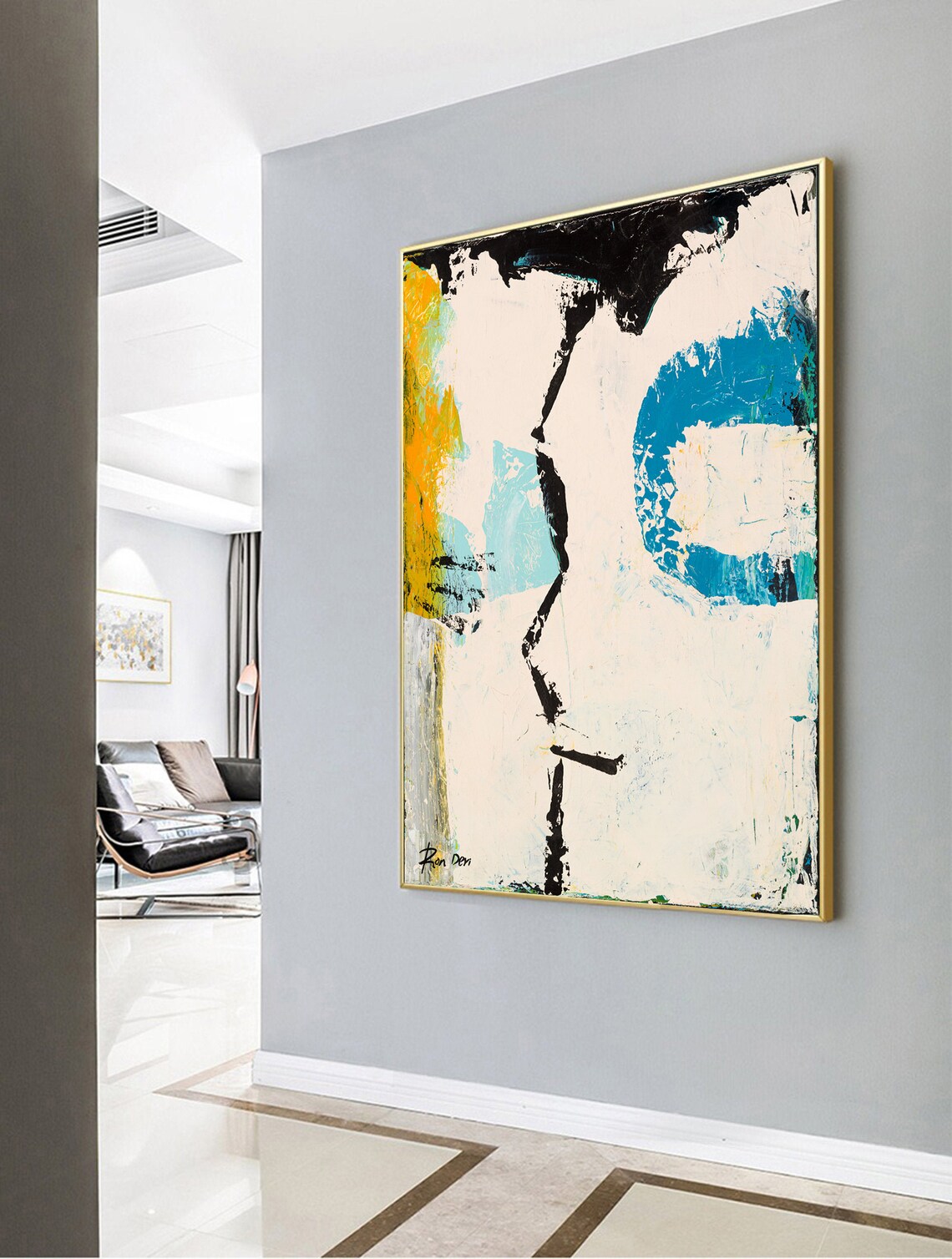 Ron Deri Abstract Face Painting, Modern Art Print - Image 2