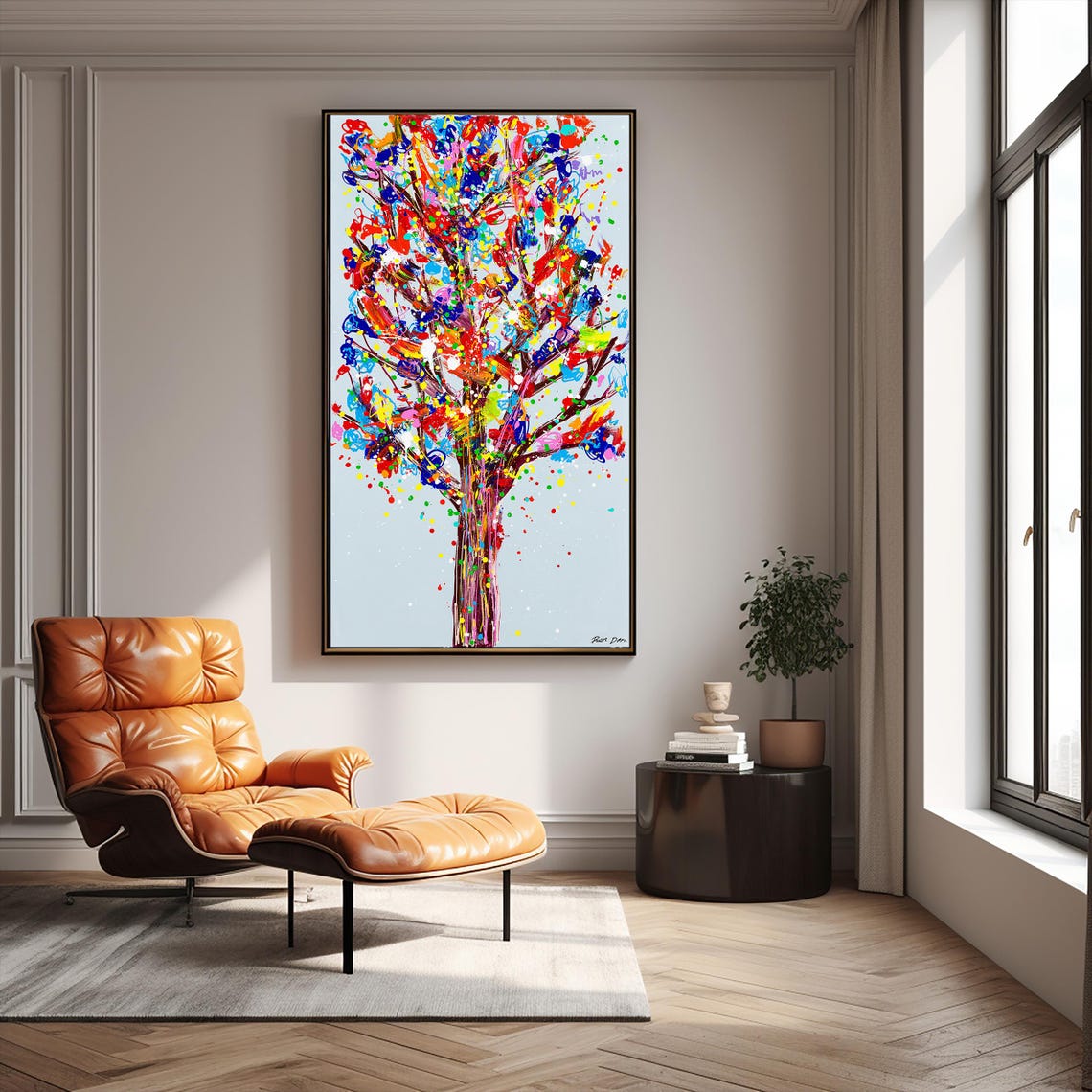 Tree Of Vibrance Colorful Rainbow Paint Splatter Tree Poster - Image 2