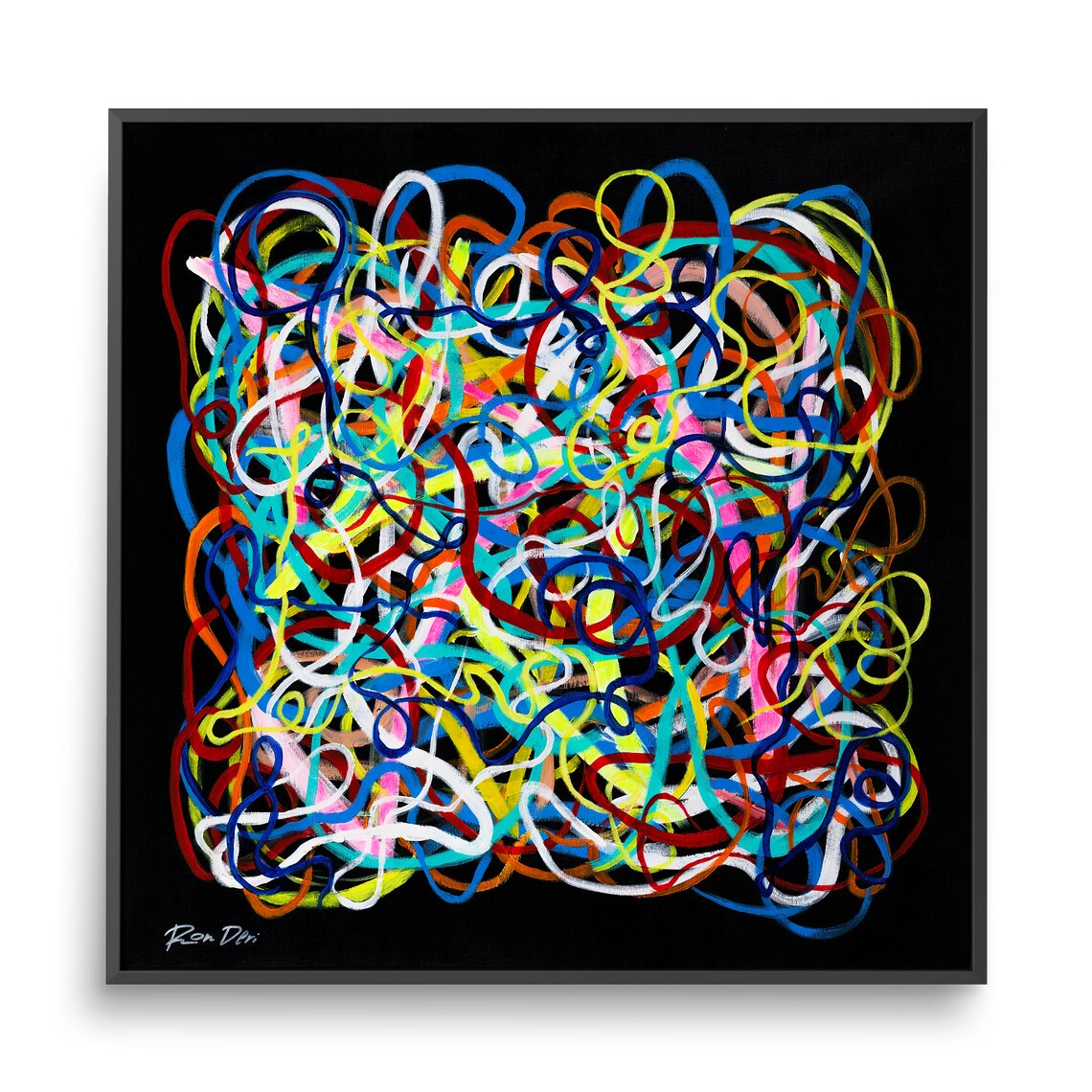 Black Abstract Contemporary Art Print, Modern Art - Image 2