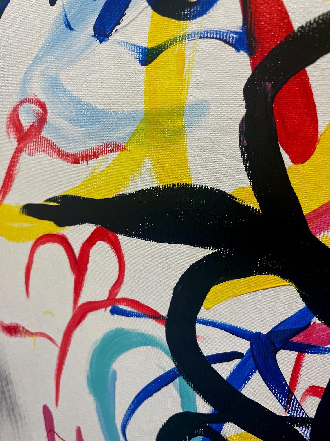Black Border Graffiti Scribble Vertical Abstract Artwork Poster - Image 2