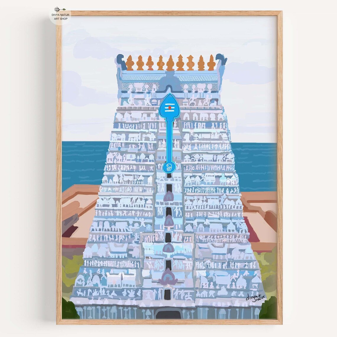 Thiruchendur Murugan Temple Travel Poster, Tamil Nadu