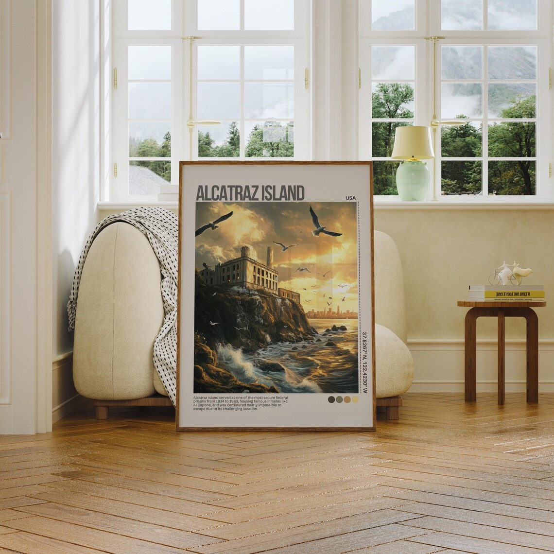 Alcatraz Island At Golden Sunset With Prison On The Rock Poster - Image 6
