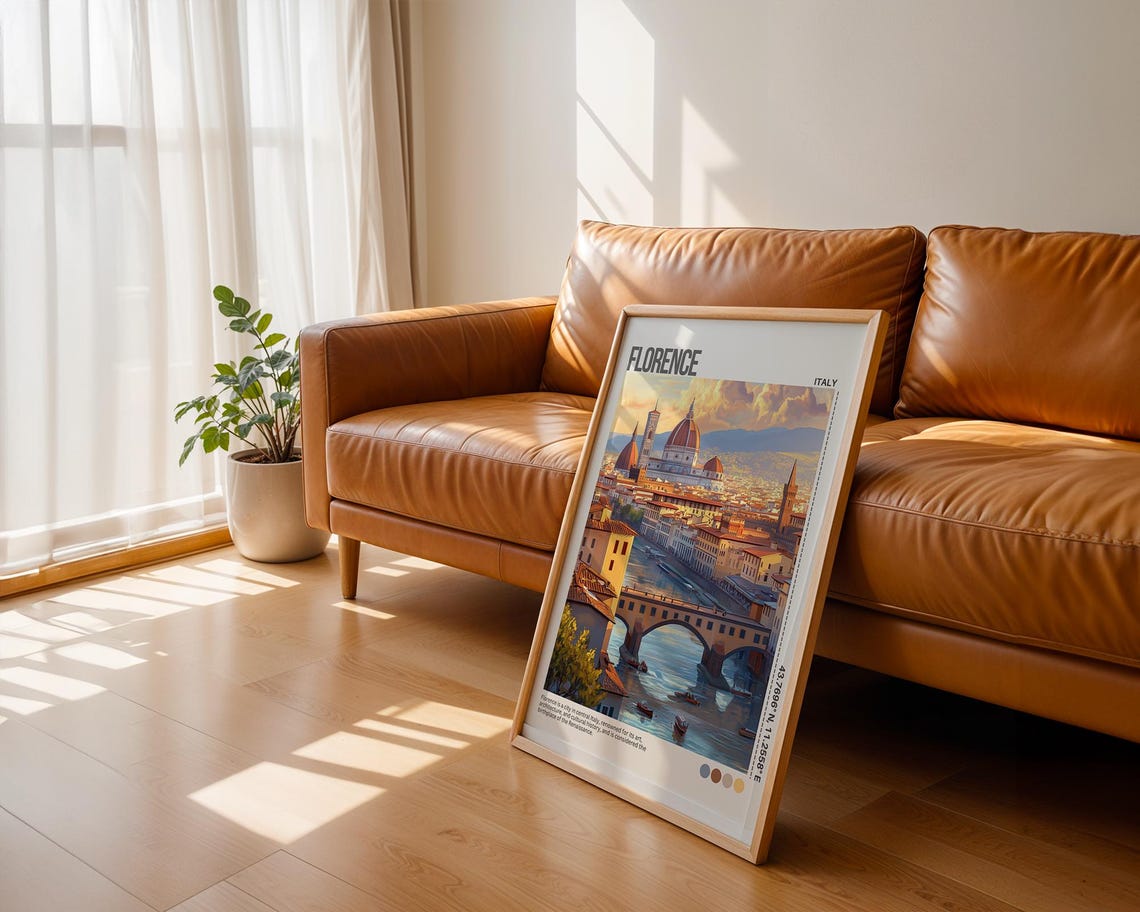 Florence Italy Duomo Cathedral Arno River Renaissance Travel Poster - Image 6