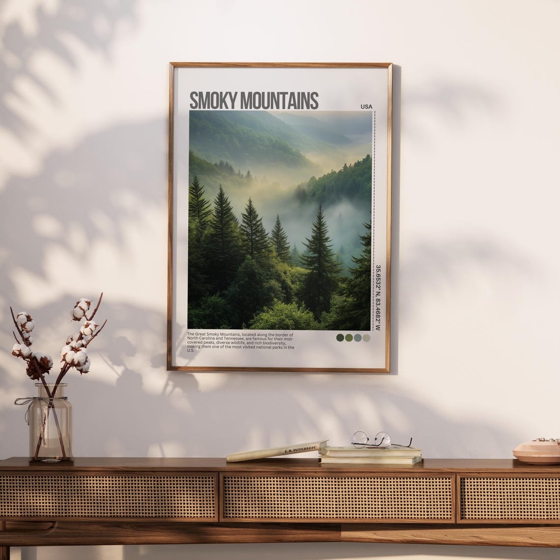 Smoky Mountains Misty Forest Sunrise Photo National Park Poster - Image 2