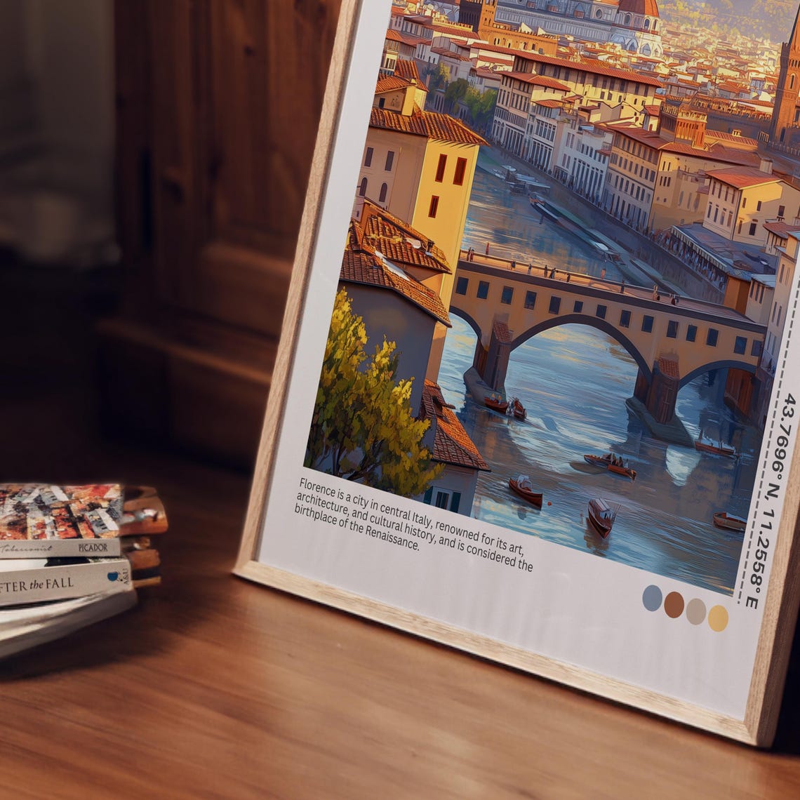 Florence Italy Duomo Cathedral Arno River Renaissance Travel Poster - Image 2