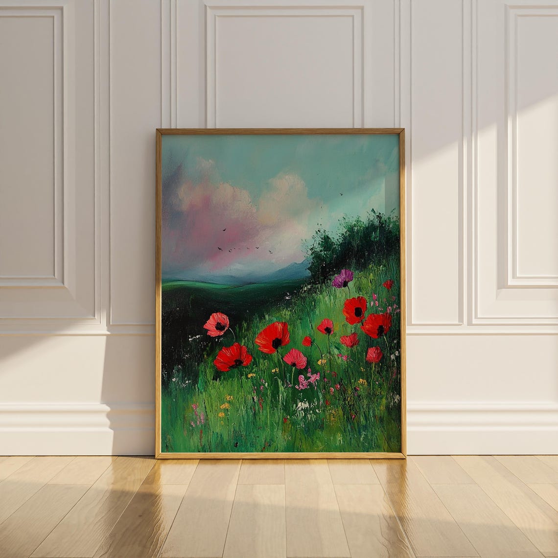 Poppy Flower Poster Print Floral Poppies Wall Art Vintage Oil Painting Trendy Artful Wildflower Wall Decor Gift Matte Poster - Image 2