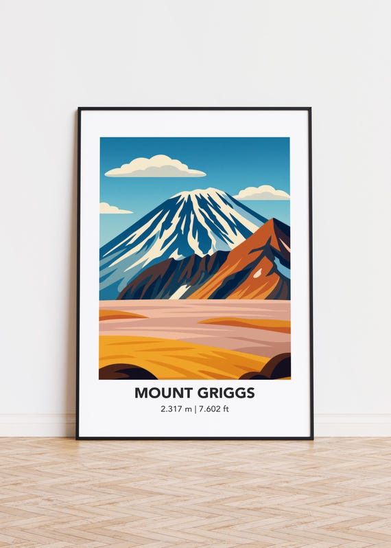 Mount Griggs Poster Modern Minimalist Mountain Art Print