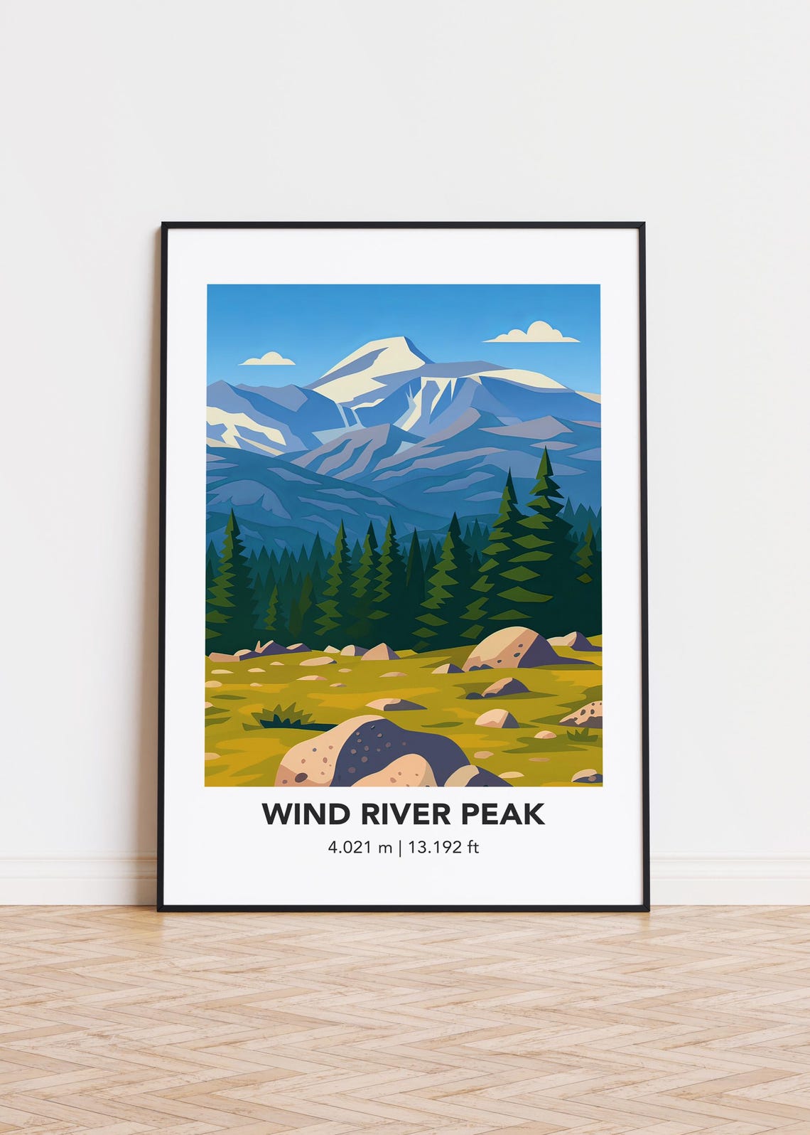 Wind River Peak 4021m Alpine Meadow Pine Forest Travel Poster