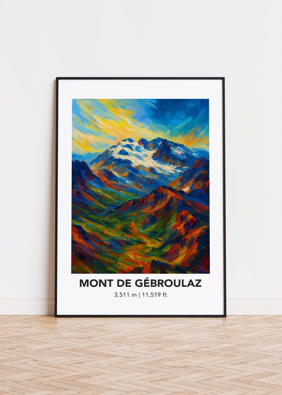 Mont De Gbroulaz Mountain Print Modern Oil Painting Style Art Poster