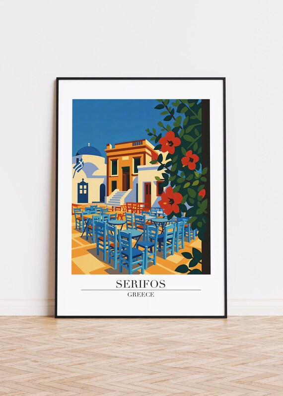 Serifos Greece Poster Minimalist Travel Print