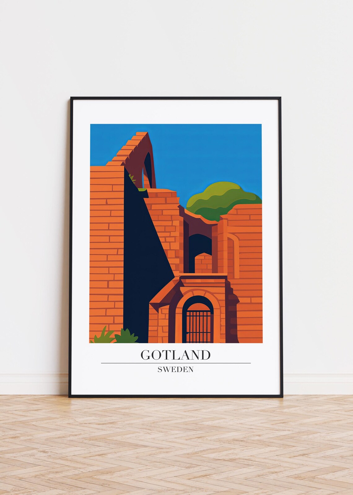 Gotland Sweden Poster, Modern Scandinavian Art Print