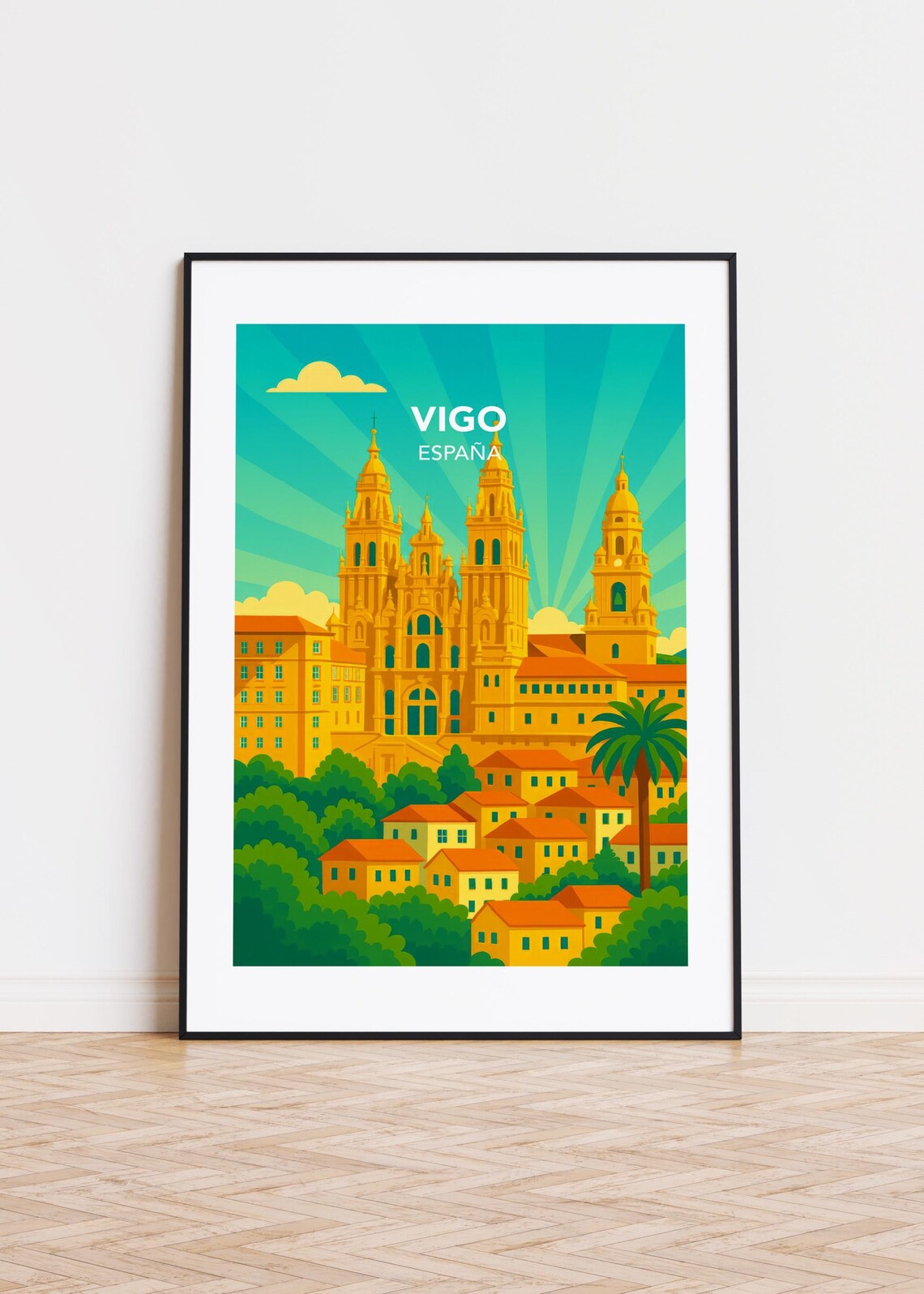Vigo Spain Modern City Illustration Travel Poster