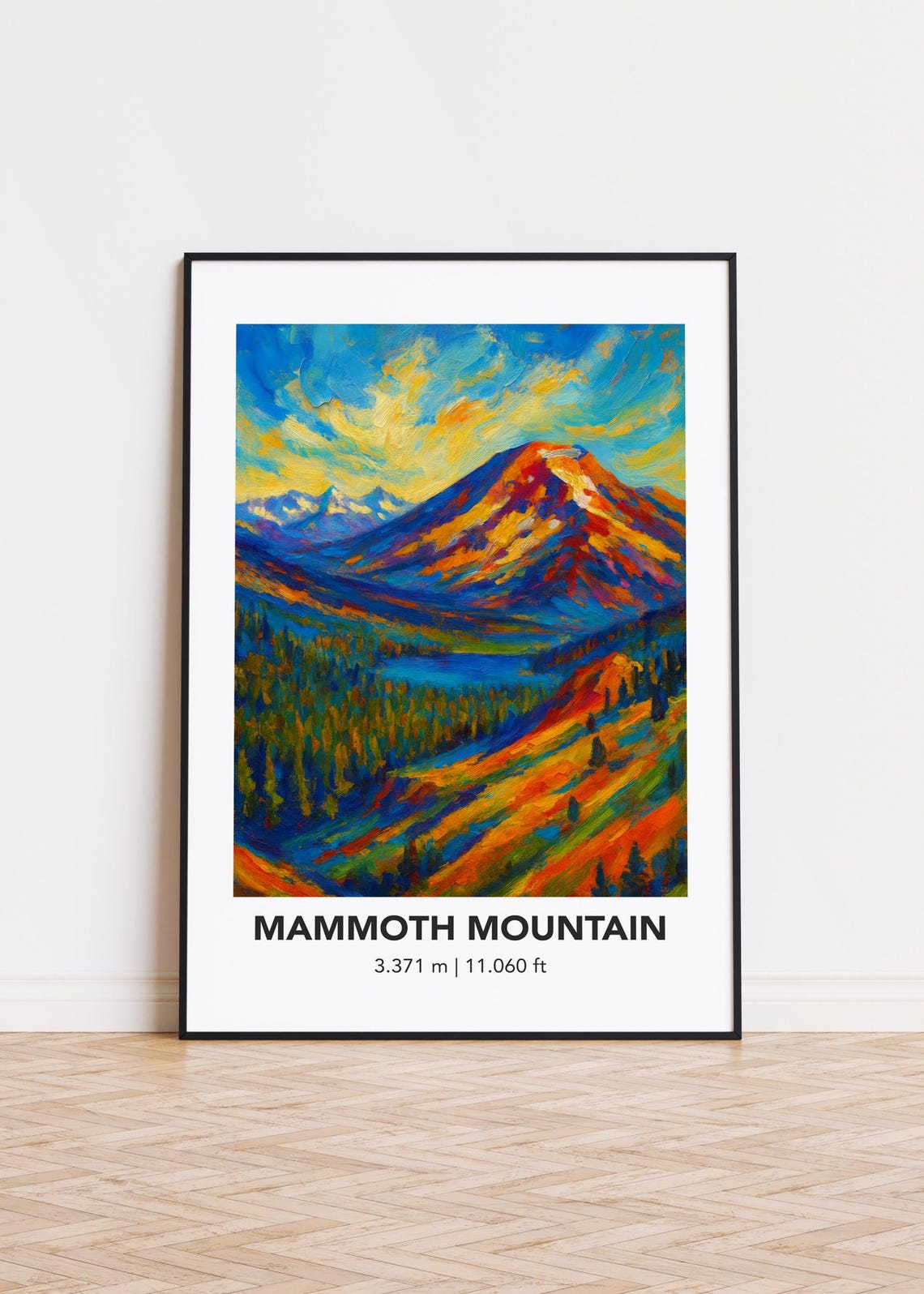 Mammoth Mountain 3371m Colorful Expressionist Alpine Lake Poster