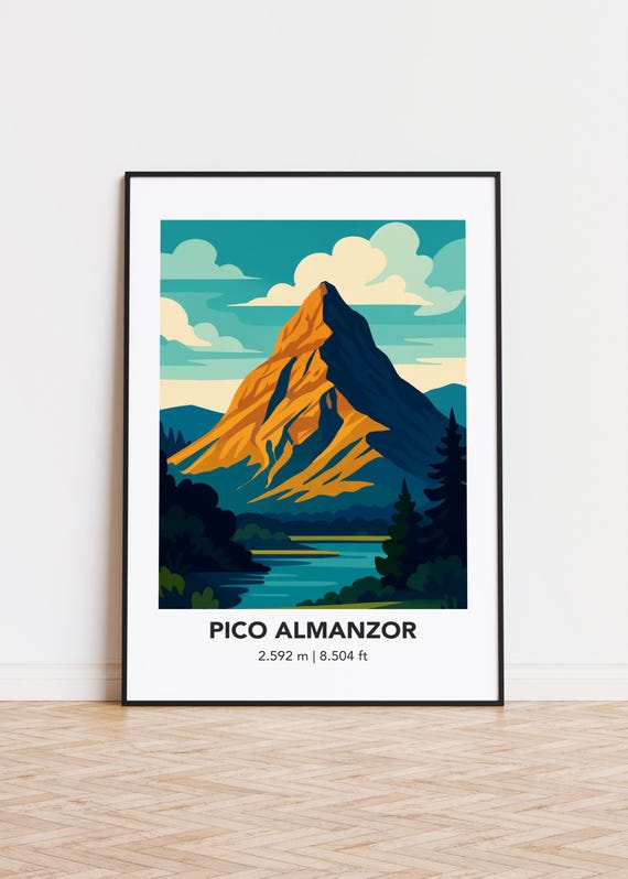 Pico Almanzor Mountain Print Minimalist Scandinavian Wall Art