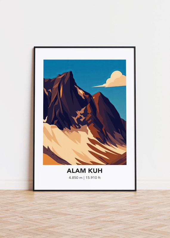 Alam Kuh Poster Mountain Illustration Art Print
