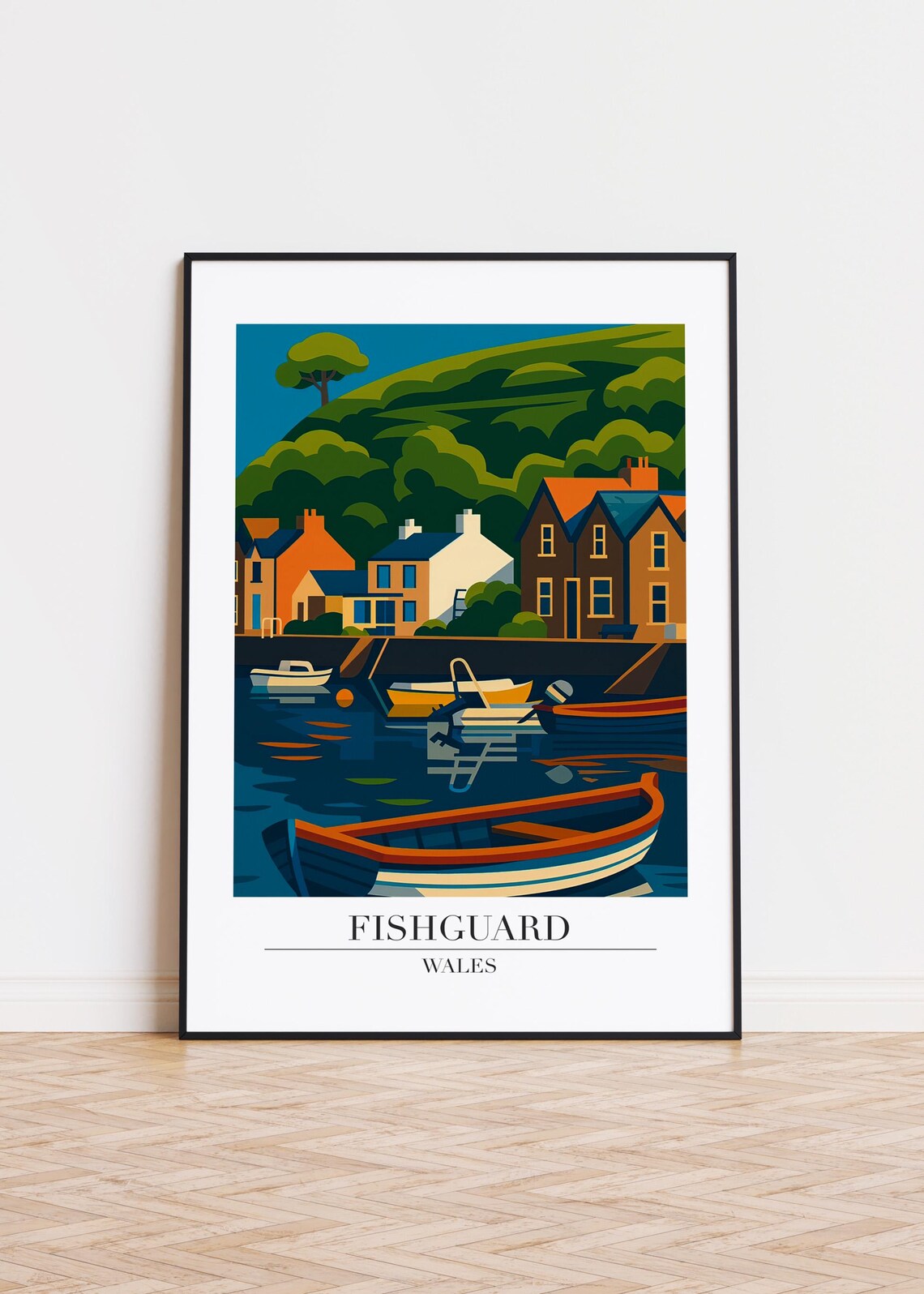 Fishguard Wales Modern Illustration Art Print