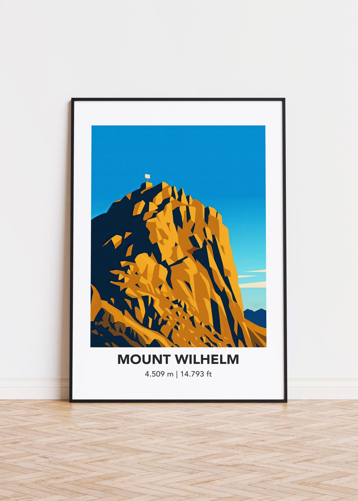 Mount Wilhelm Papua New Guinea Golden Rocky Summit Mountain Poster