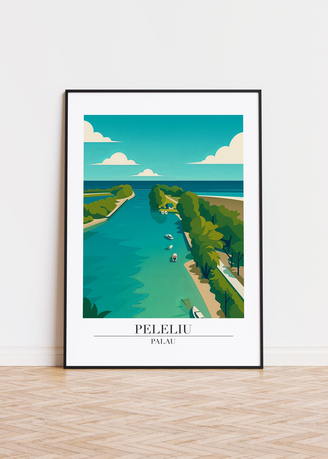 Peleliu Illustration Poster Print, Palau