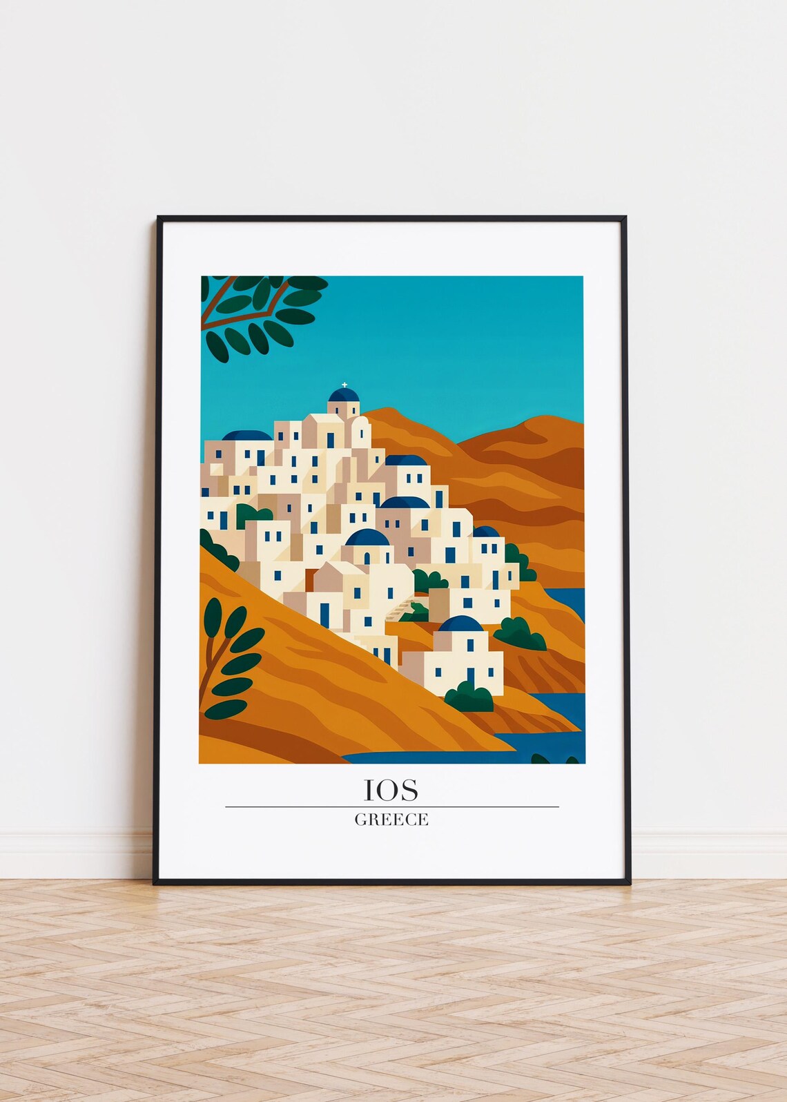 Ios Greece Modern Travel Poster