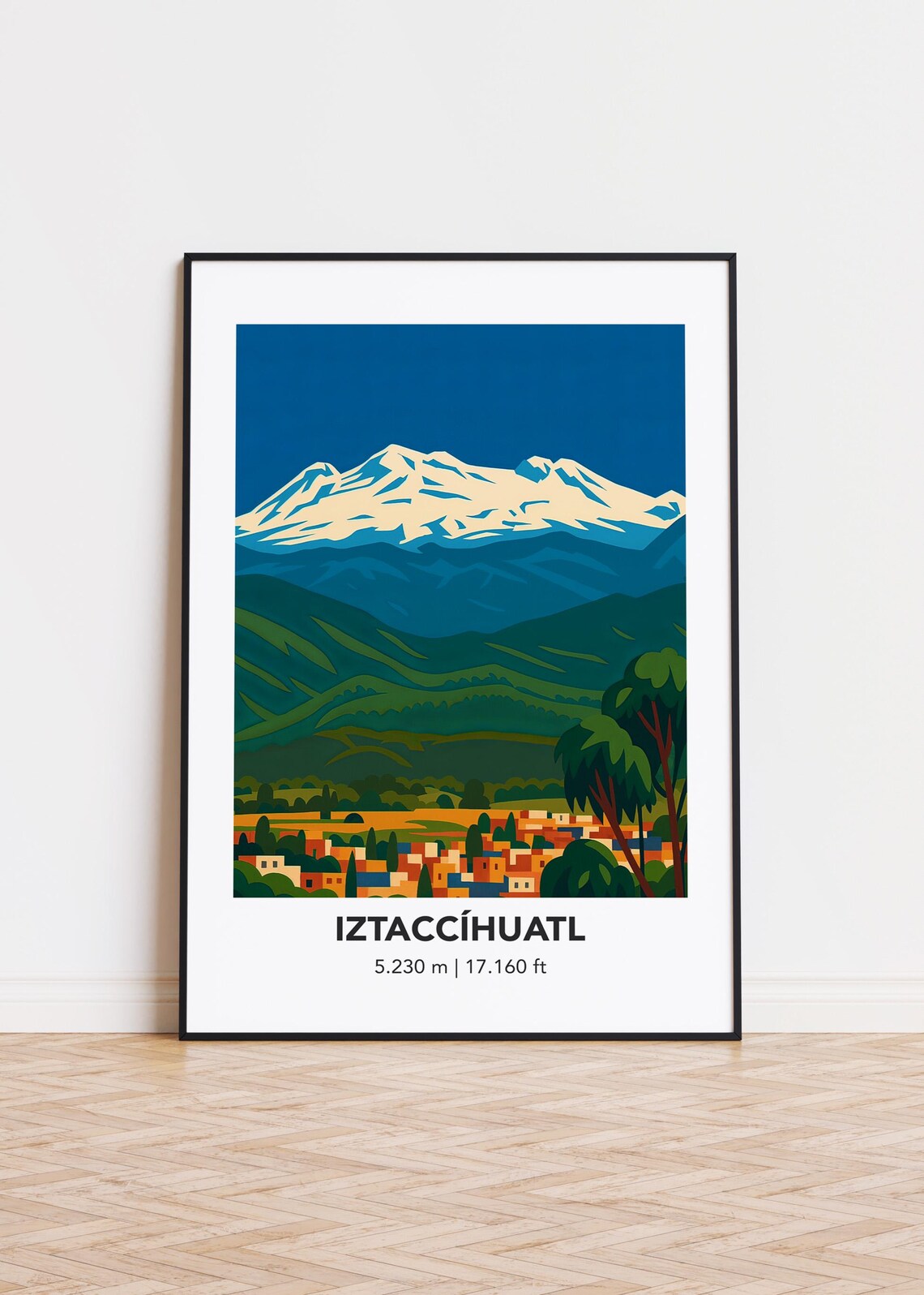 Iztacchuatl Mountain Art Print Modern Minimalist Poster