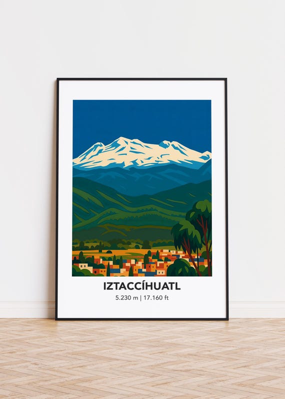 Iztacchuatl Mountain Art Print Modern Minimalist Poster