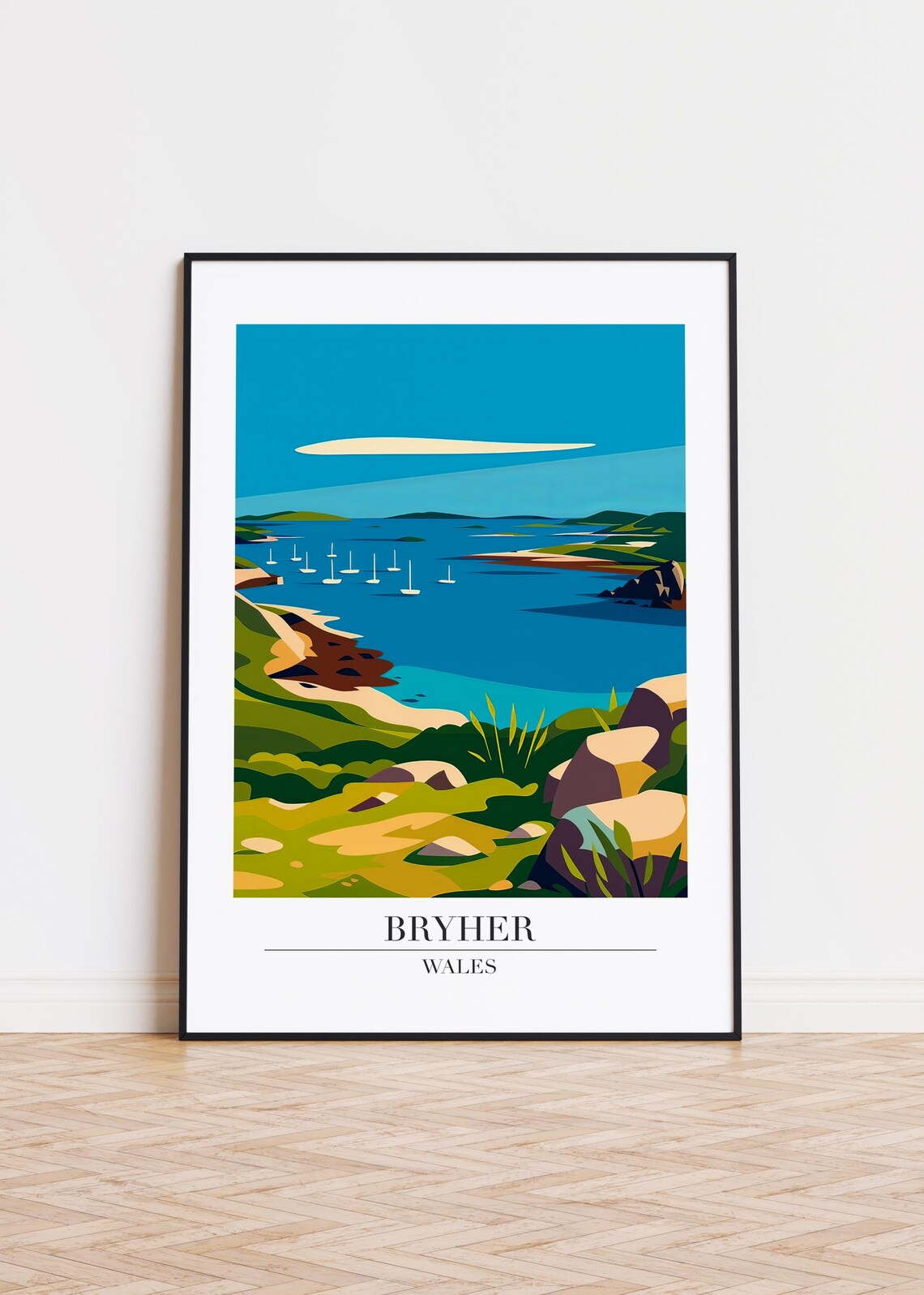 Bryher Travel Poster, Modern Wales Illustration