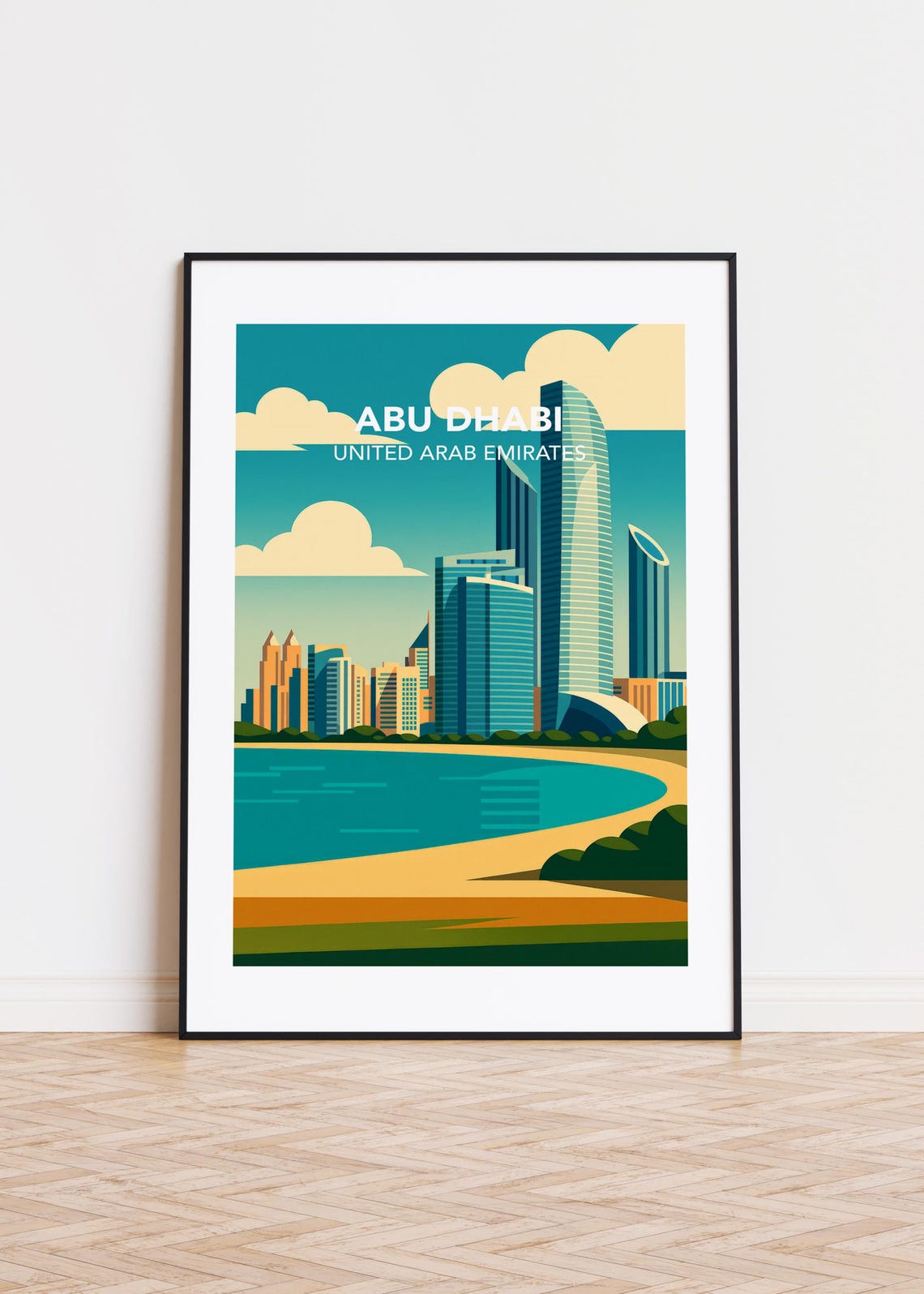 Abu Dhabi Cityscape Travel Poster