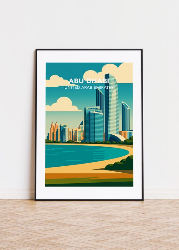 Abu Dhabi Cityscape Travel Poster