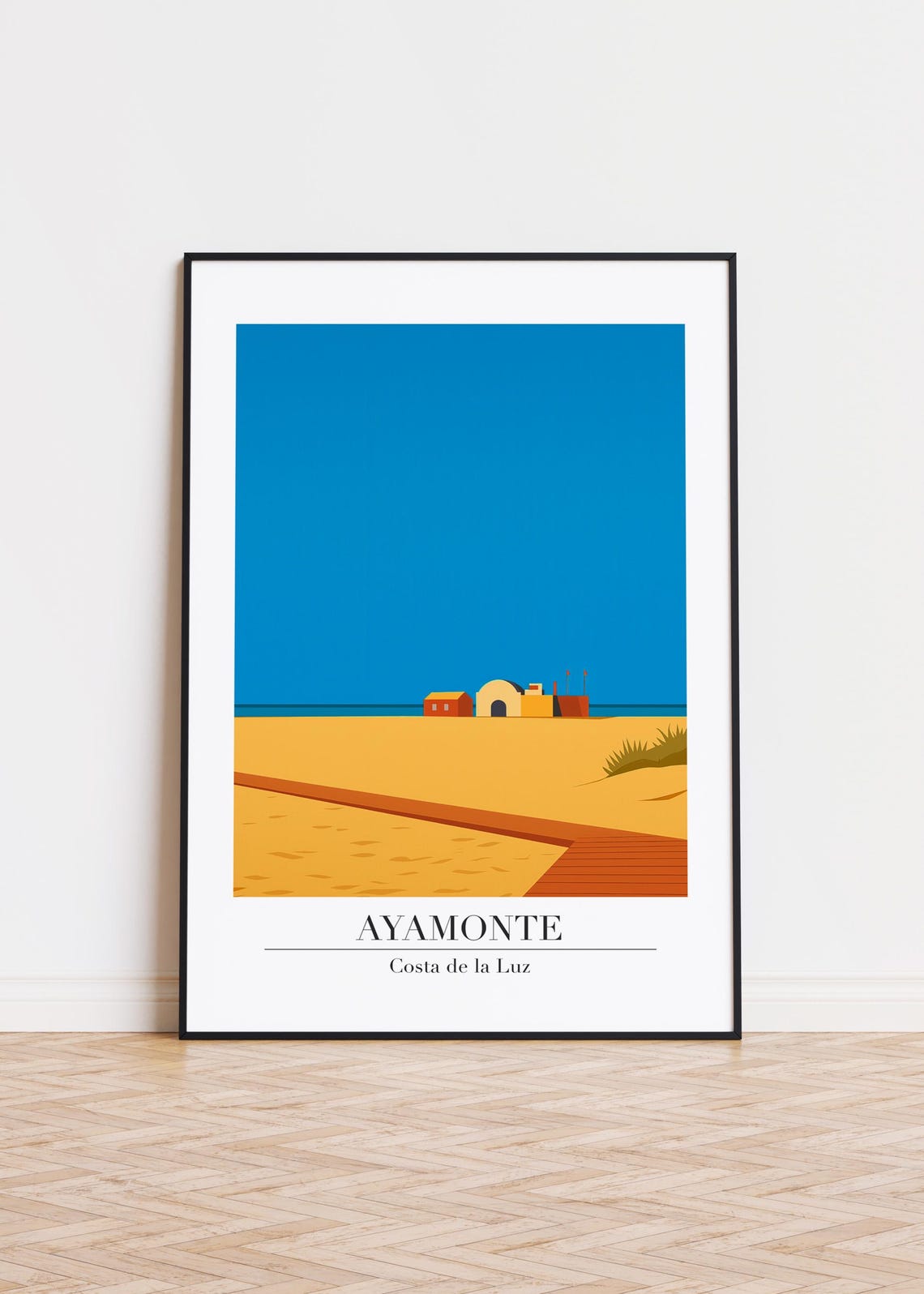 Ayamonte Costa de la Luz Minimalist Beach Boardwalk Travel Poster