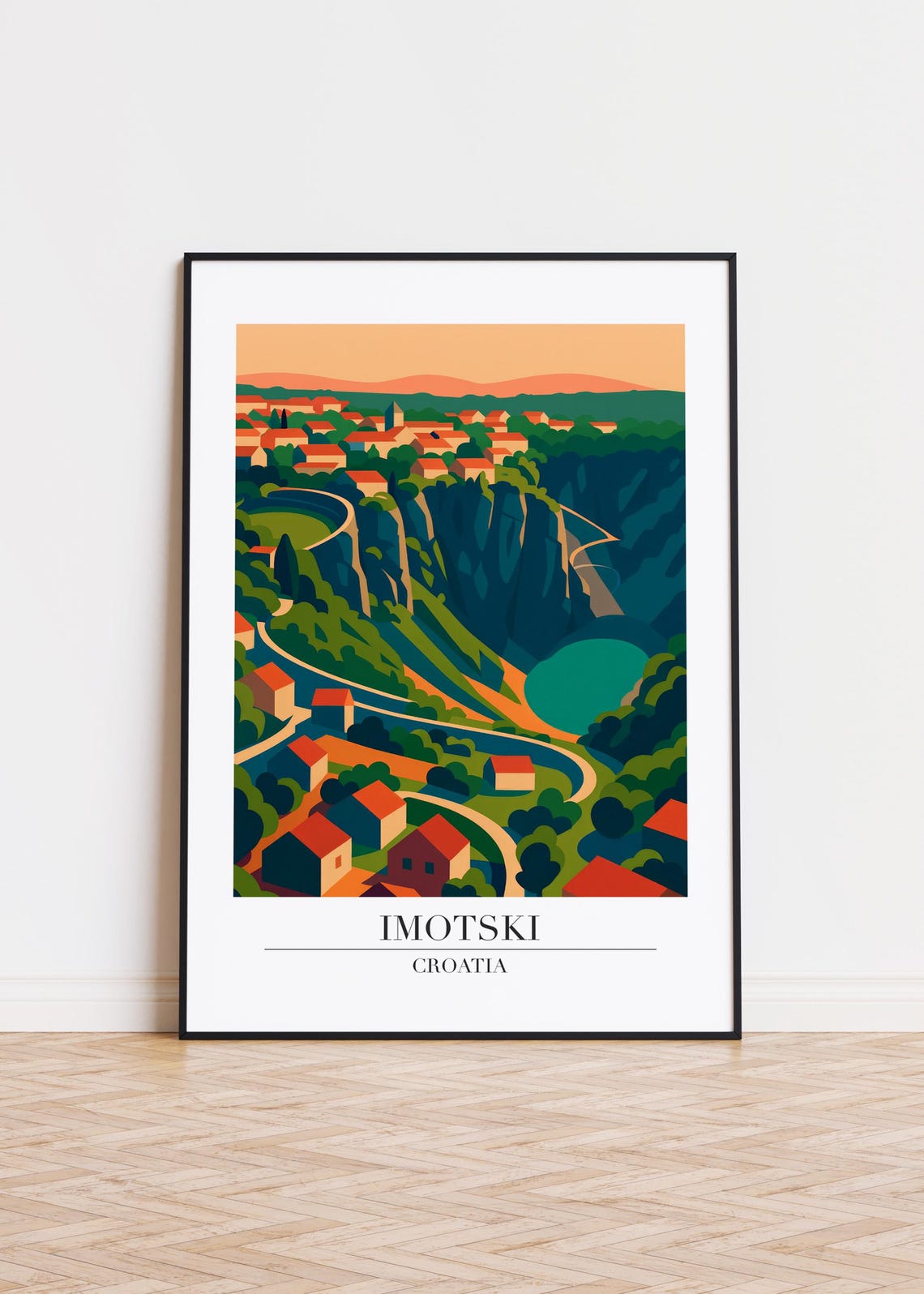 Imotski Croatia Modern Travel Poster
