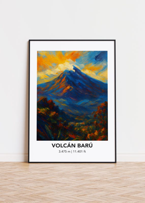 Volcn Bar Mountain Print Modern Oil Painting Style Art Poster