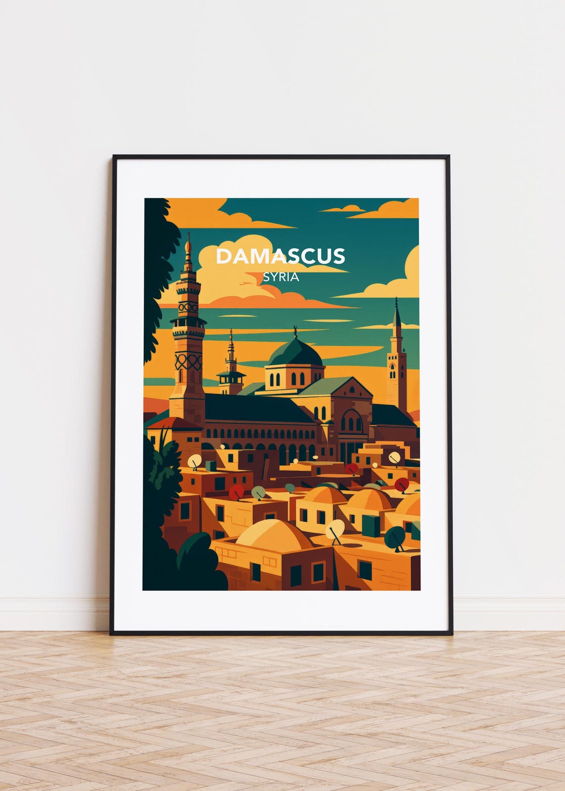 Damascus Syria Poster City Skyline Art Print