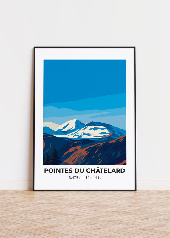 Pointes Du Chtelard Mountain Art Print Modern Minimalist Poster