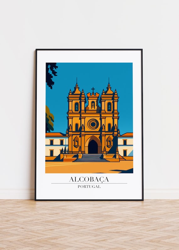 Alcobaça Portugal Golden Baroque Church Facade Architecture Poster