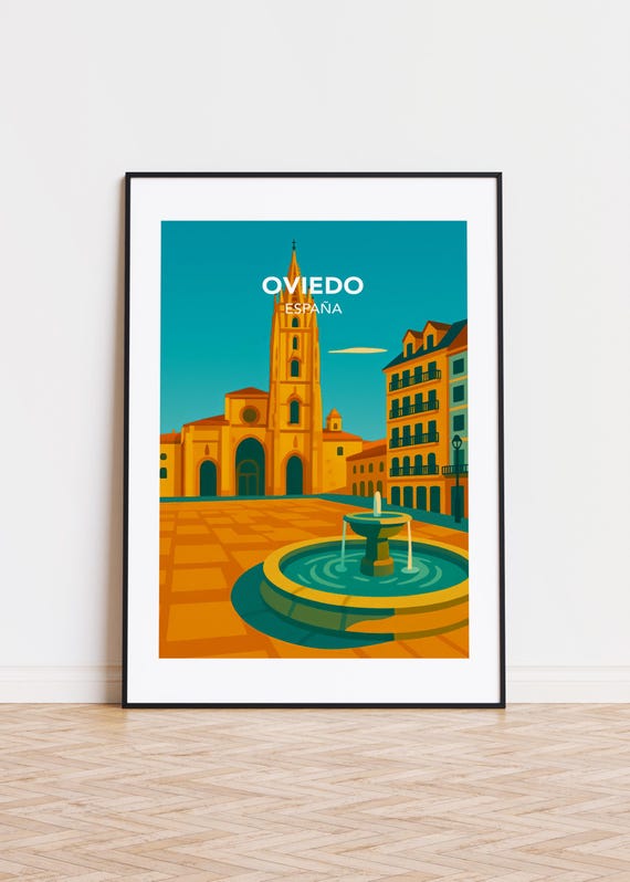 Oviedo Spain Poster City Skyline Art Print