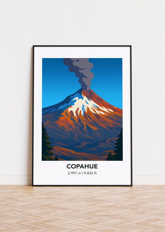 Copahue Poster Mountain Print Modern Minimalist Art