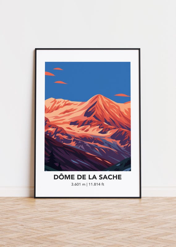Dme De La Sache Mountain Illustration Art Print