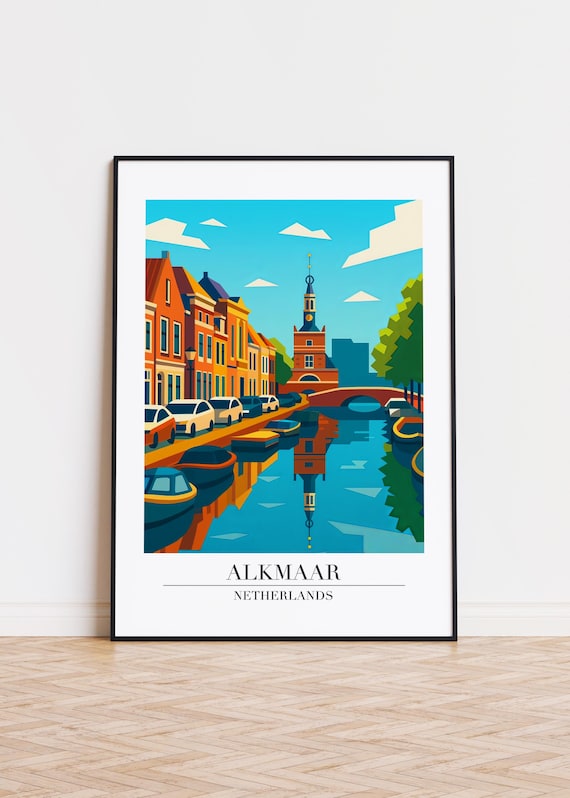 Alkmaar Netherlands City Illustration Poster Print