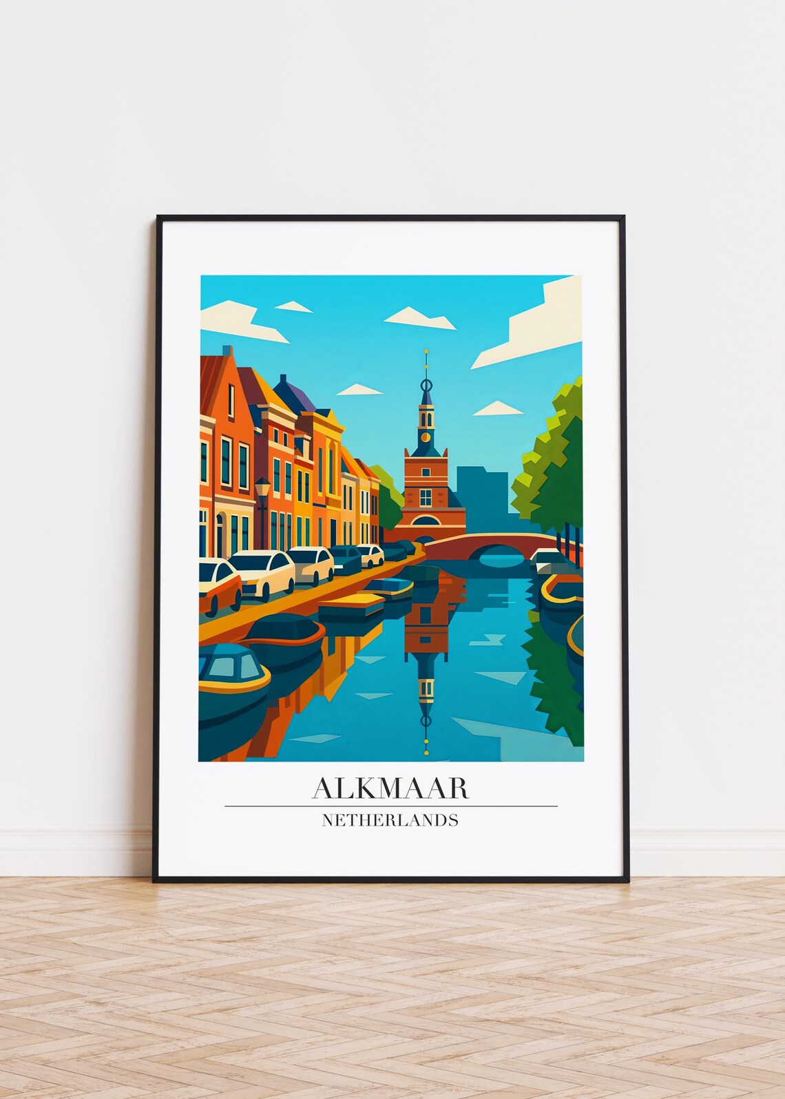 Alkmaar Netherlands City Illustration Poster Print