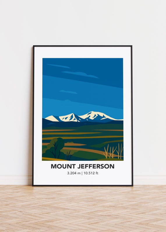 Mount Jefferson Poster Print Illustration Art Mountain