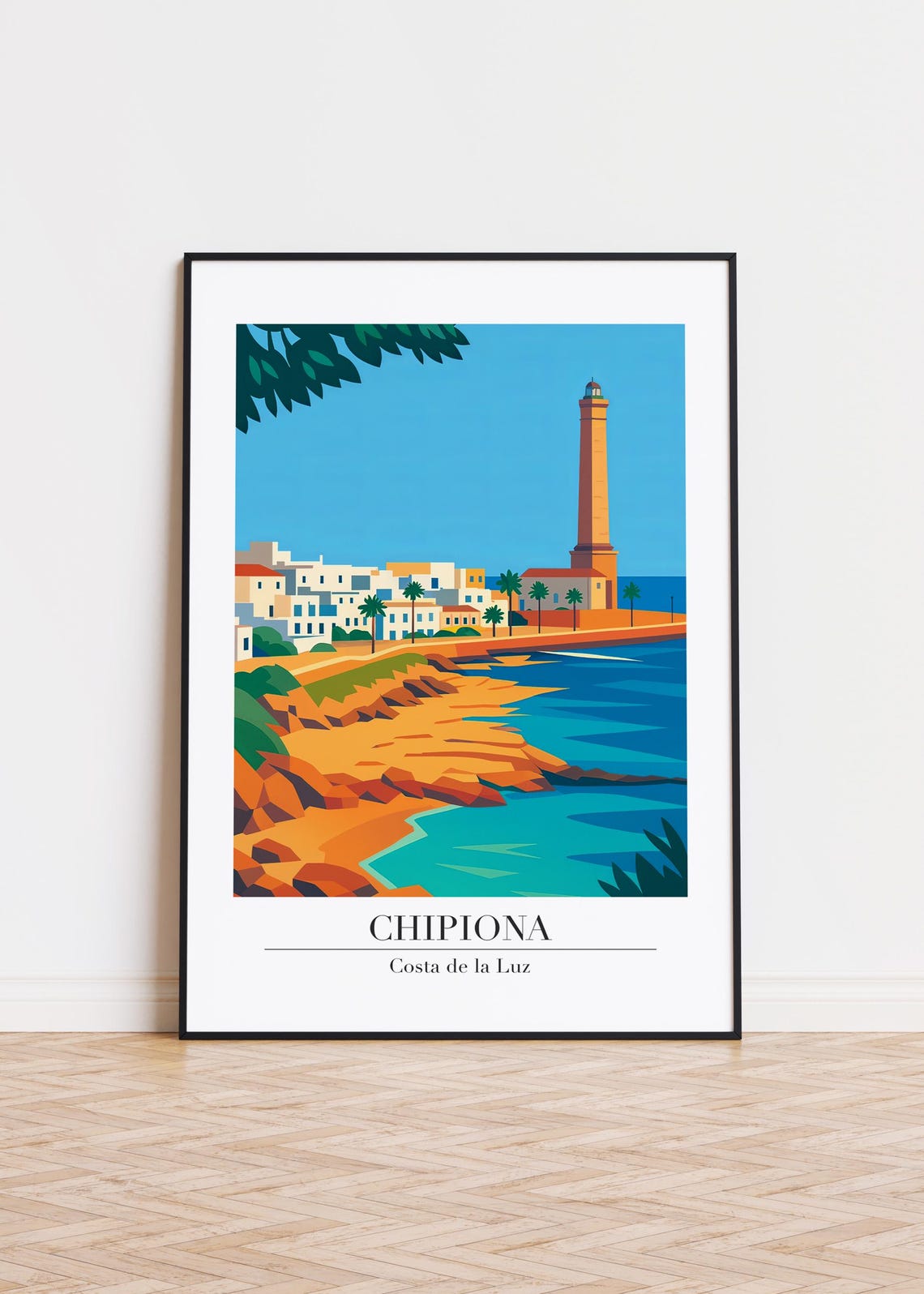 Chipiona Lighthouse Coast Costa de la Luz Retro Travel Poster
