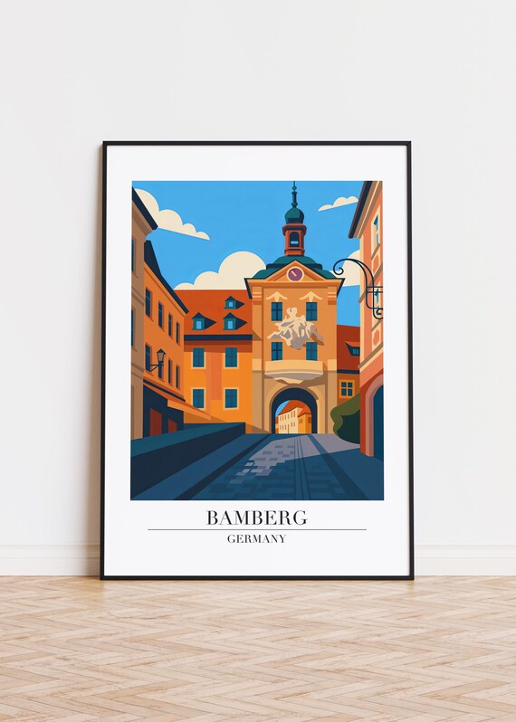 Bamberg Germany Poster City Illustration Art Print
