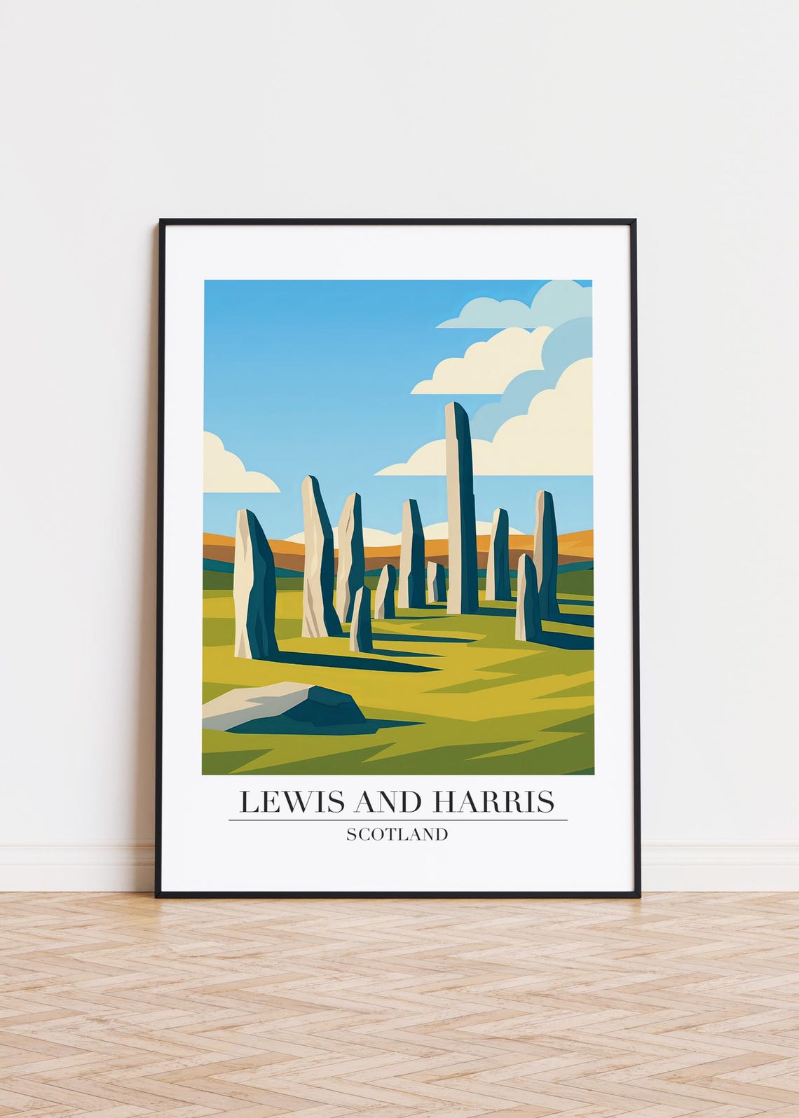 Lewis And Harris Scotland Ancient Standing Stones Travel Poster